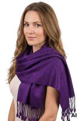 Milano elegantní jednobarevný šál_104 tmavě fialová