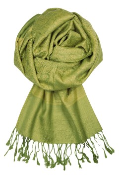 Abante cashmere šála olive 68 světle zelená