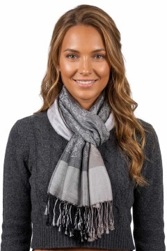 Svratka luxusní pašmína CHZ-1 šedá