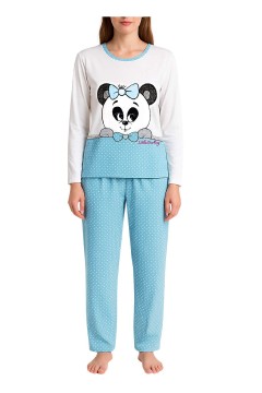 Dámské bavlněné pyžamo Panda 2307 černá 3XL