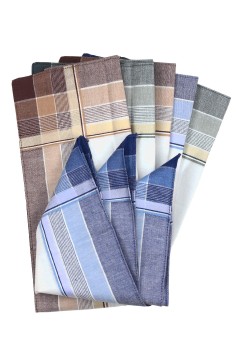 Mileta pánské látkové kapesníky 6 ks - dárková krabička vícebarevná