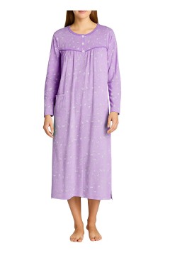 Dlouhá bavlněná noční košile – délka do půli lýtek Marta 6545 fialová 3XL