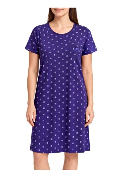 Dámská noční košile bavlněná na velké velikosti Iveta 6557 světle fialová 3XL