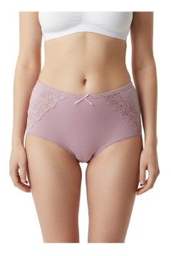 Bavlněné kalhotky vysoký pas s krajkou Zuzka 9105 - 3 ks