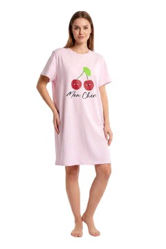 Bavlněná noční košile krátký rukáv Cherry GB-6819