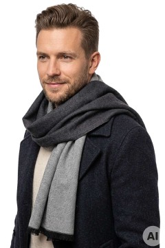 Gentleman pánský oboustranný šedý šál P331K šedá