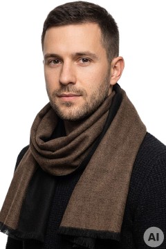 Gentleman pánský oboustranný černohnědý šál P331K hnědá
