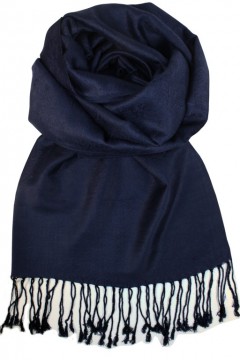 Milano elegantní jednobarevná šála H85J_41 tmavě modrá