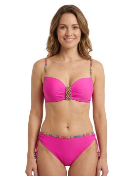 Donna - zářivé plavky s korálky S945 zářivě růžová M