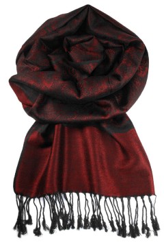 Roma luxusní šála - pašmína_9 tmavě červená