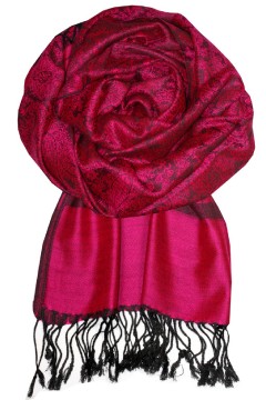 Roma luxusní šála - pašmína _8 tmavě růžová