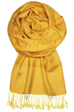 Arika Honey kašmírová šála H85J_47 tmavě žlutá
