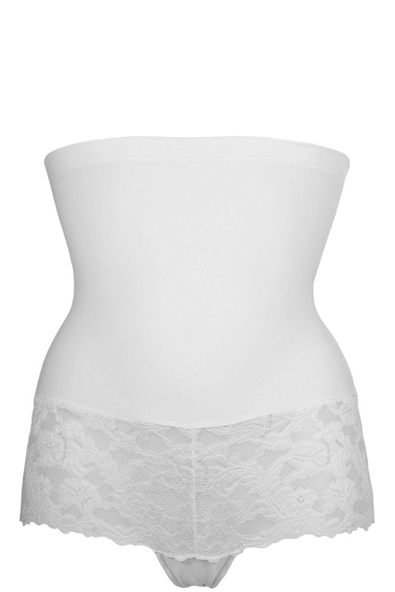 Figi Snow luxusní stahovací kalhotky s krajkou bílá velikost: XL