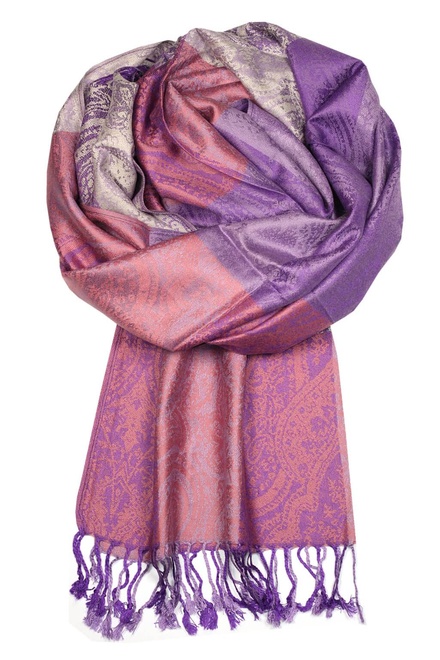 Damaskus Violet - elegantní šála pašmína LZ11