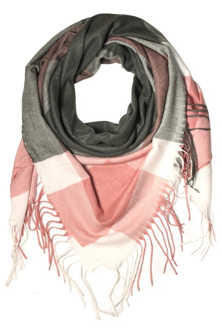 Samara rose kostkovaný zimní šátek H886DF