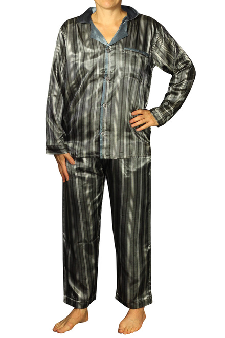 Gorra Satin pánské pyžamo K150814 tmavě šedá velikost: L