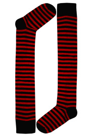 Stripes Knee Socks červenočerné pruhované podkolenky