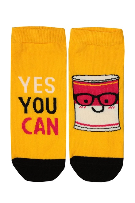 Virgina Yes you can veselé kotníčkové ponožky 68050 žlutá velikost: 36-40