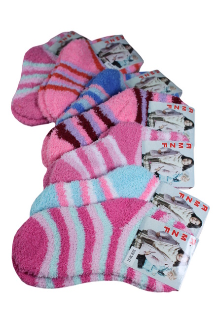 AMZF dětské žinilkové ponožky zářivě růžová velikost: 7-8 let
