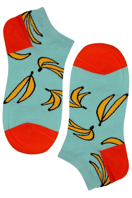 Crazy Banana kotníčkové bavlněné ponožky ECC2001 světle modrá velikost: 35-38