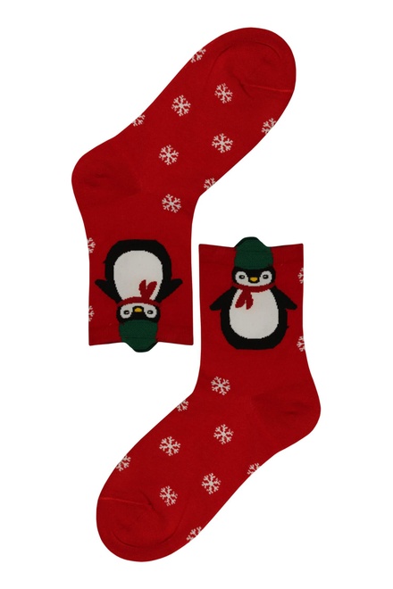 Vánoční vysoké ponožky dámské Tučňák