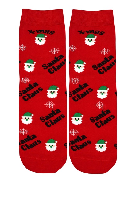 Vánoční ponožky s veselým Santou červená velikost: 38-41