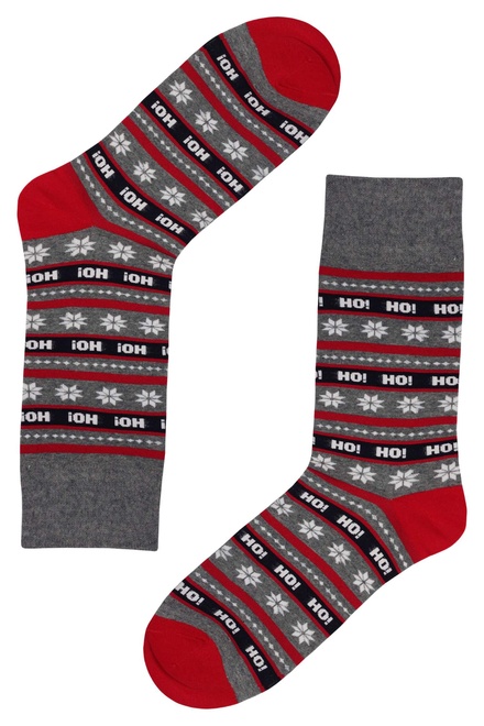 Pánské veselé ponožky zimní motivy šedá velikost: 39-42