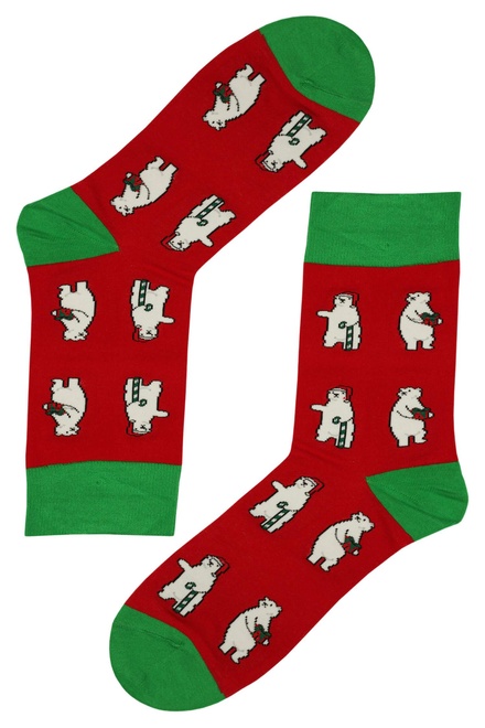 Pánské vánoční ponožky s polárními medvědy červená velikost: 43-46