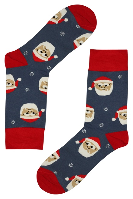Pánské vánoční ponožky Santa Fousáč modrá velikost: 39-42