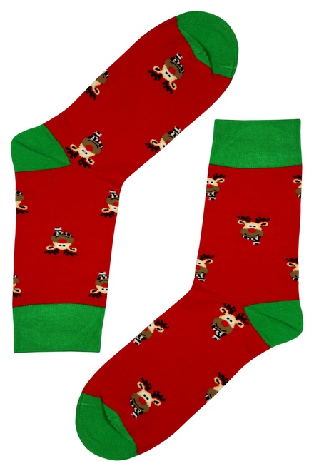 Pánské vánoční ponožky Sob Rudolf červená velikost: 39-42