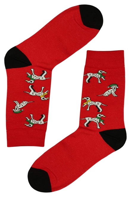 Dalmatians pánské vánoční ponožky červená velikost: 43-46