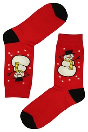 Sněhulák se žlutou šálou pánské vánoční ponožky