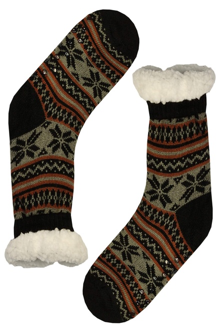Velké zimní tmavé ponožky s beránkem MC114