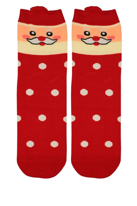 Vánoční veselé dámské ponožky červená velikost: 38-41
