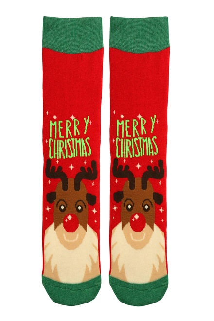 Virgina vánoční termo ponožky dámské sob Rudolf červená velikost: 35-38