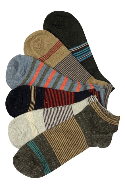 Levné kotníčkové bavlna ponožky F-100 - 3 páry vícebarevná velikost: 43-46