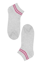 Žíhané kotníčkové bavlna ponožky dámské H-102 - 3 páry