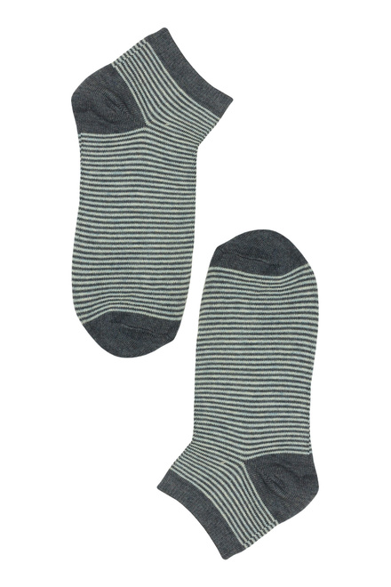 Žíhané kotníčkové bavlna ponožky dámské H-100 - 3 páry
