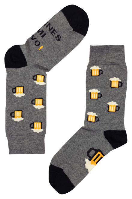 Pánské pivní vysoké ponožky CrazySocks šedá velikost: 40-43