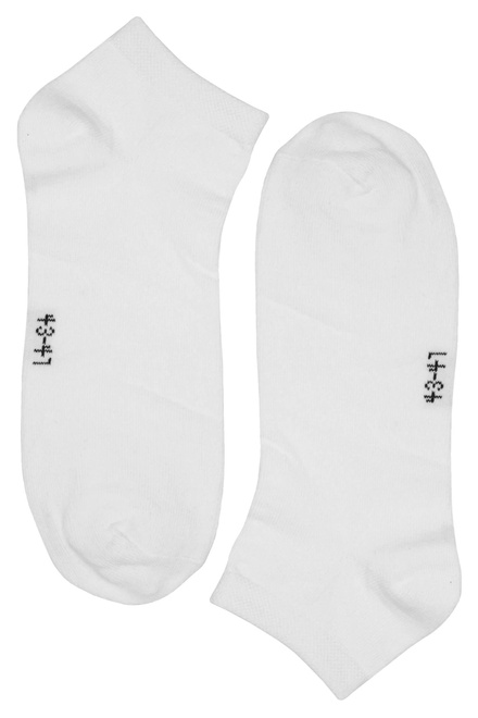 Pánské bílé kotníkové ponožky ZJS-3101 - 3bal bílá velikost: 43-47