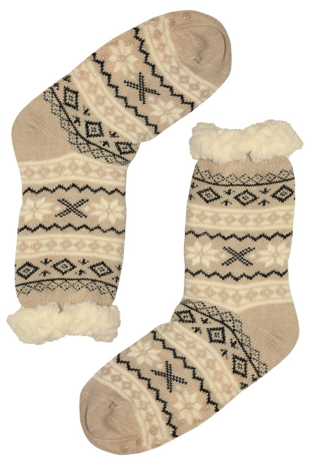 Warm beige termo ponožky zimní MC116