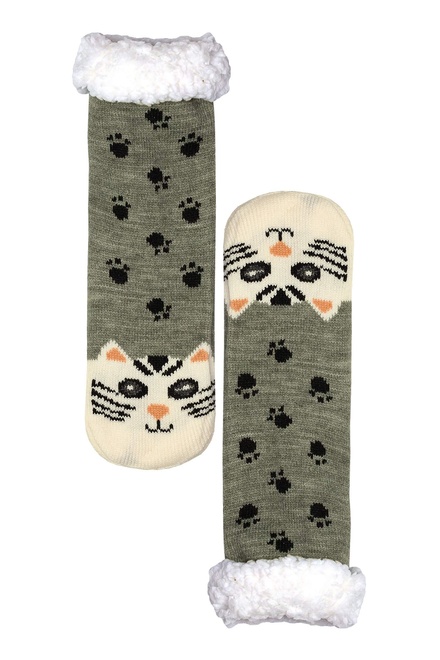 Cat paws zimní ponožky s beránkem hřejivé WW043