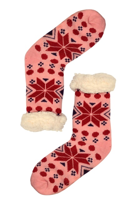 Flake rosé teplé ponožky pro ženy na zimu WW026
