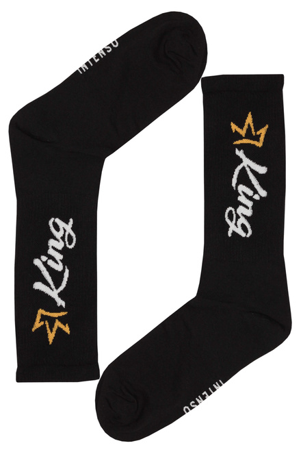 King Intenso vysoké pánské ponožky stylové černá velikost: 36-40