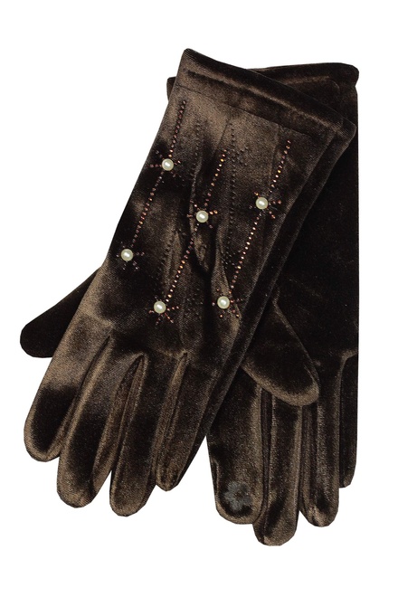 Sofia Marrone dámské rukavice na podzim hnědá velikost: L