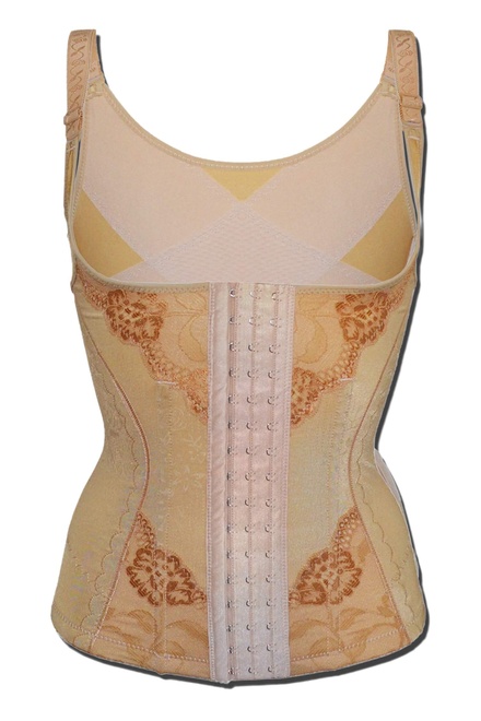 Erotické prádlo - Pravý stahovací korzet pod prsa ze saténu s rovným  střihem (běžná délka, rovný střih pod prsy, podšívka, ocelové kostice) 