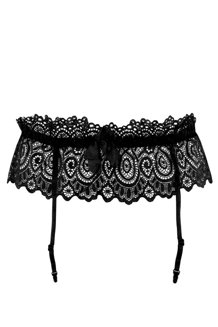 Floriana secret sexy podvazkový pás kovová ozdoba 9943 černá velikost: XL