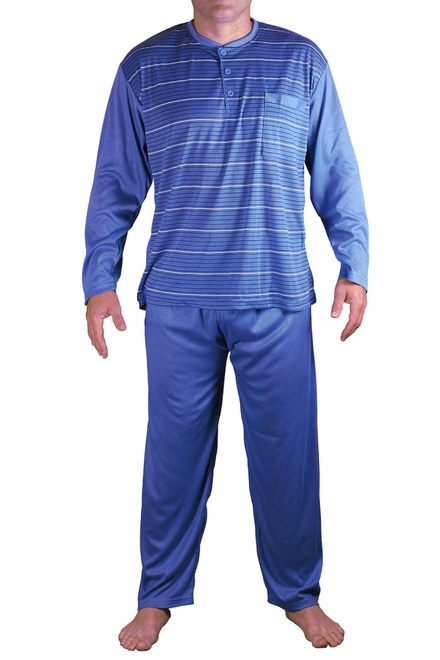 Artur pánské pyžamo s dlouhým rukávem V1948 šedomodrá velikost: XXL