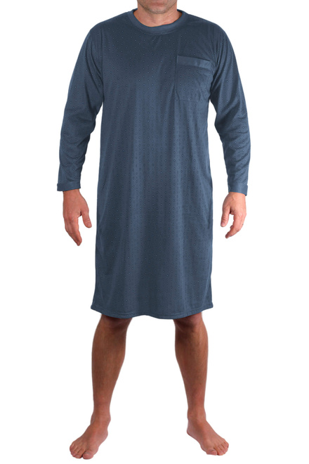 Dominik pánská noční košile dlouhý rukáv tmavě šedá velikost: L