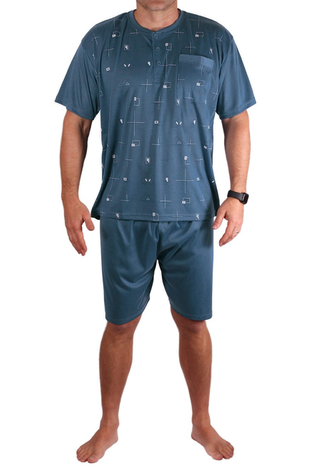 Leman pánské pyžamo krátký rukáv 1070 zelená velikost: M
